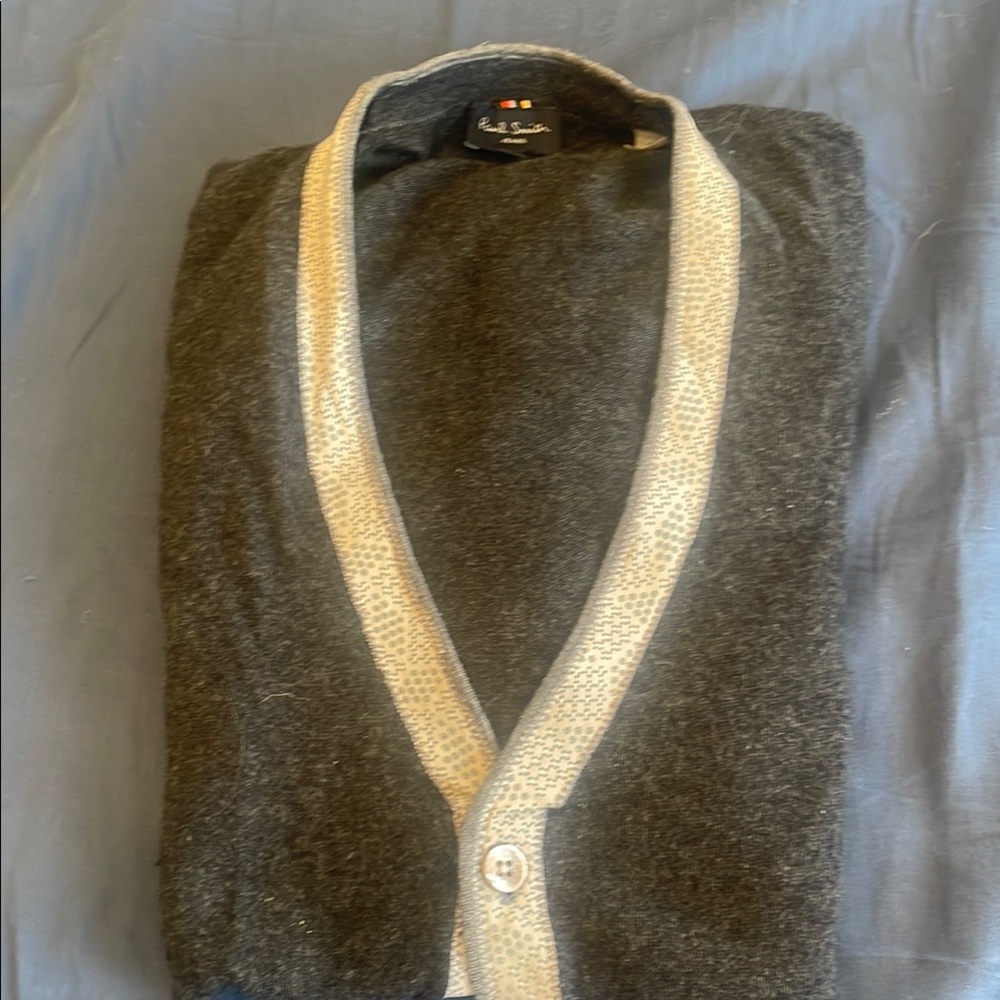 Paul Smith Charcoal and Light Gray Cardigan